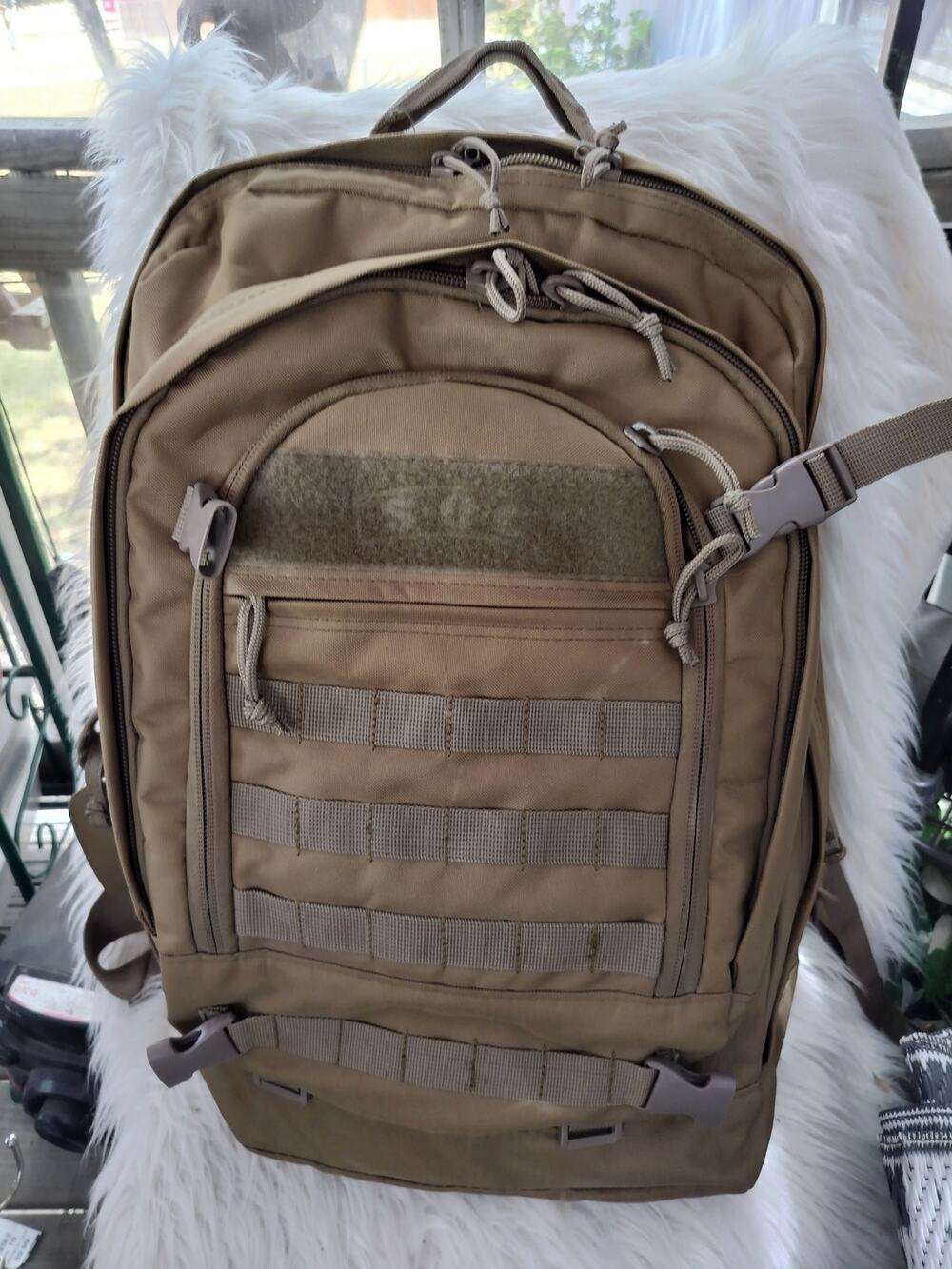 Sandpiper of California Heavy Duty Bugout Bag Tactical Backpack in Coyote Brown